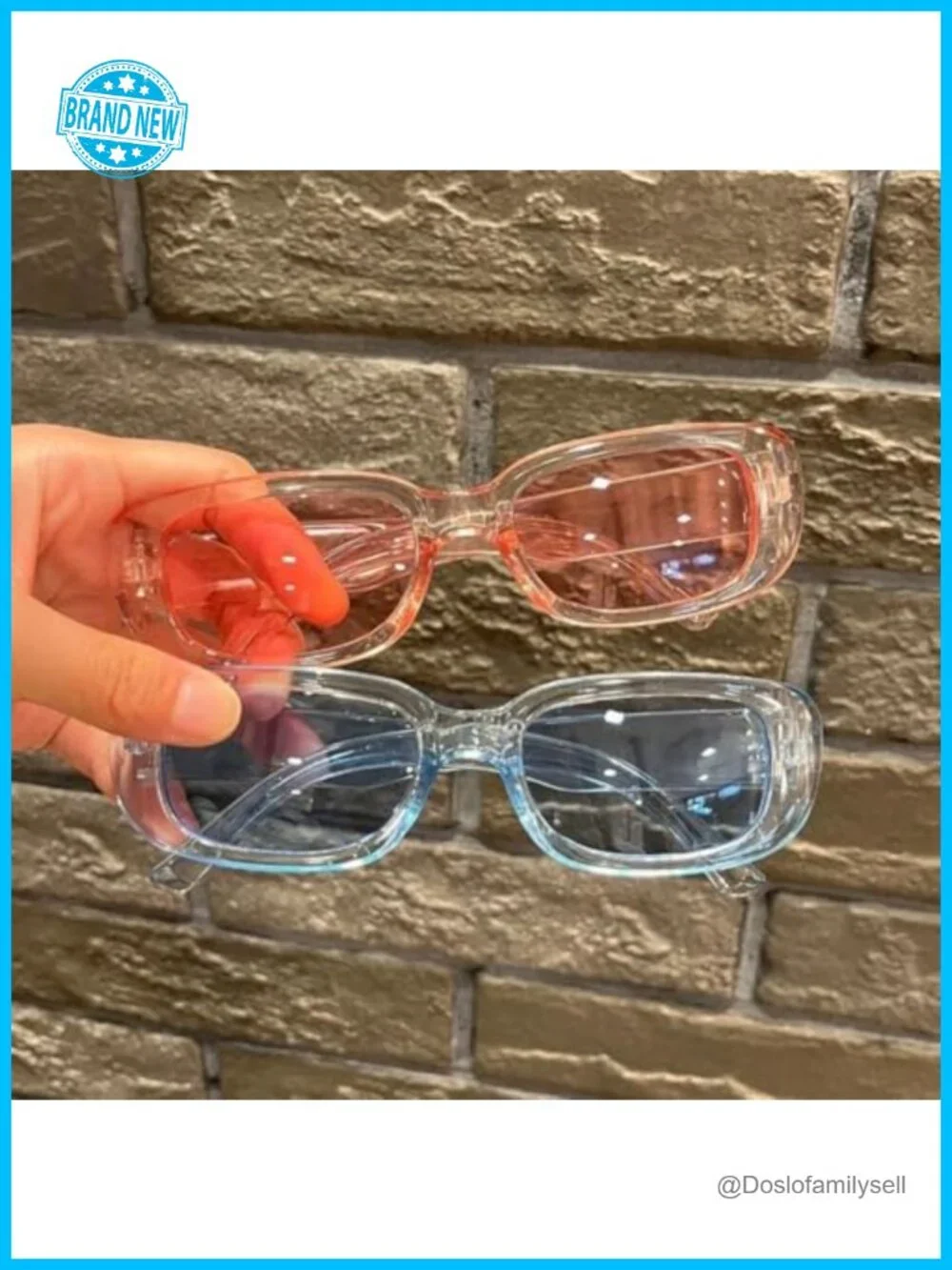 Retro Rectangle Sunglasses for Women Men Small Square Frame Trendy Y2K 90s UV400